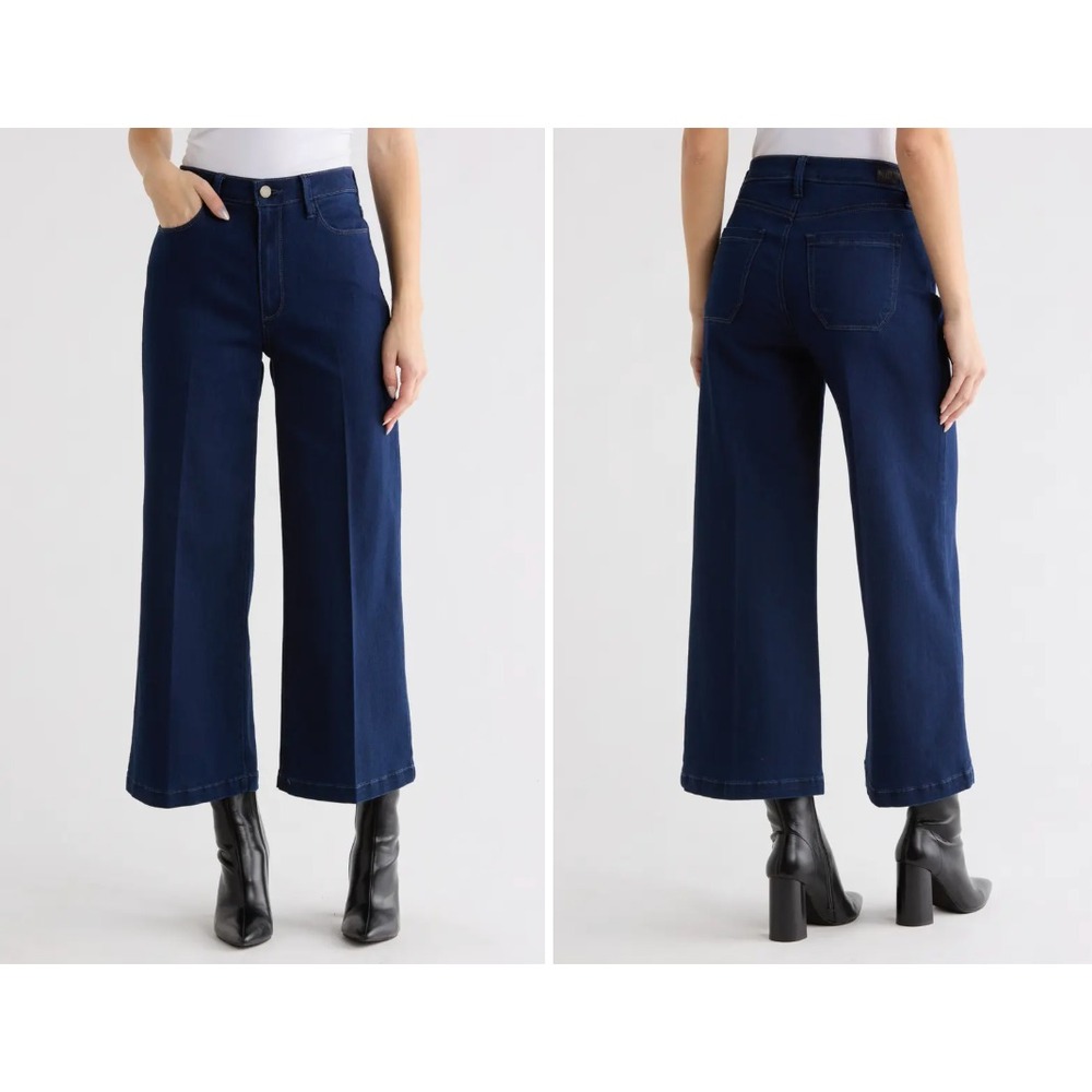 PAIGE Genesee Wide Leg Crop Jeans in Elvira Women 29 Anthropologie Designer $249